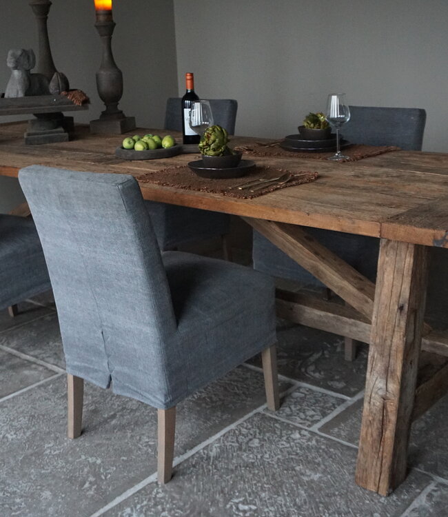 Rene Houtman Oud Eikenhouten Tafel | H79 x B300 x D100 cm