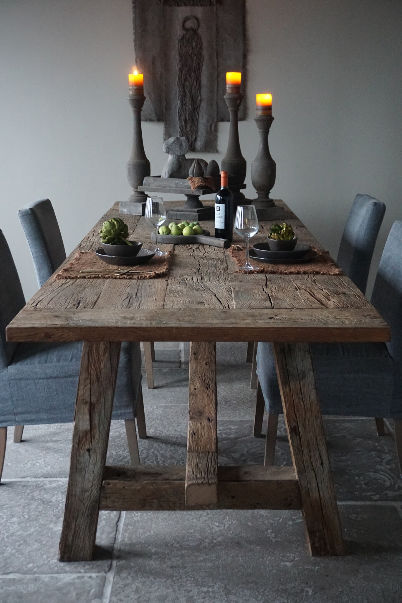 Rene Houtman Oud Eikenhouten Tafel | H79 x B300 x D100 cm