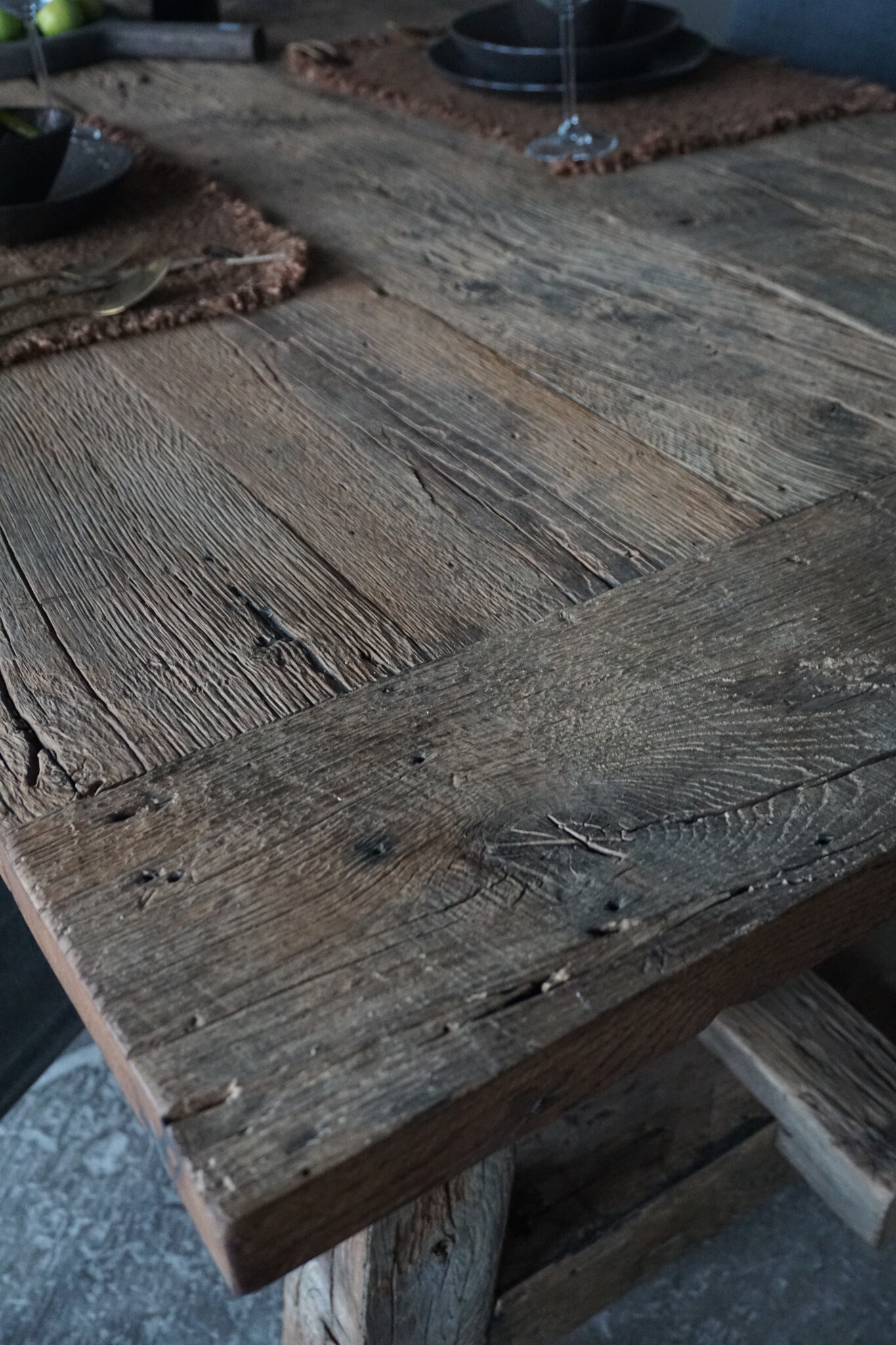 Rene Houtman Oud Eikenhouten Tafel | H79 x B300 x D100 cm