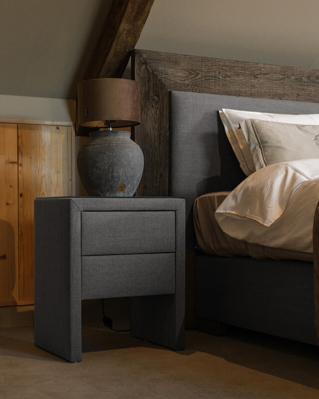 Rene Houtman Boxspring Bed Woods Oud Eikenhout Kiss Light Grey