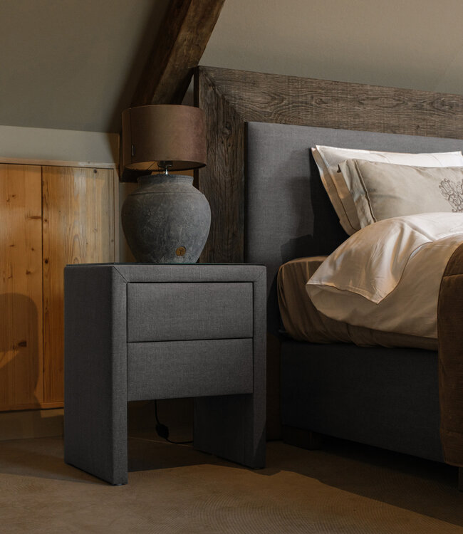 Rene Houtman Boxspring Bed Woods Oud Eikenhout Kiss Light Grey