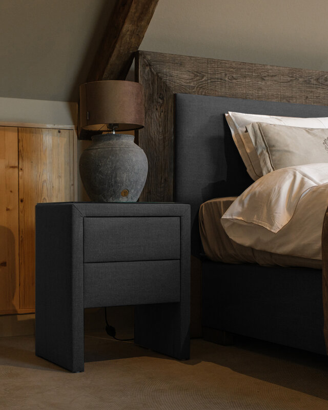 Rene Houtman Boxspring Bed Woods Oud Eikenhout Kiss Graphite