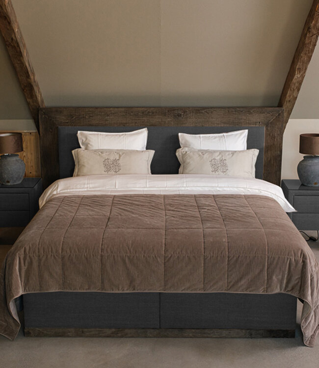 Rene Houtman Boxspring Bed Woods Oud Eikenhout Kiss Graphite