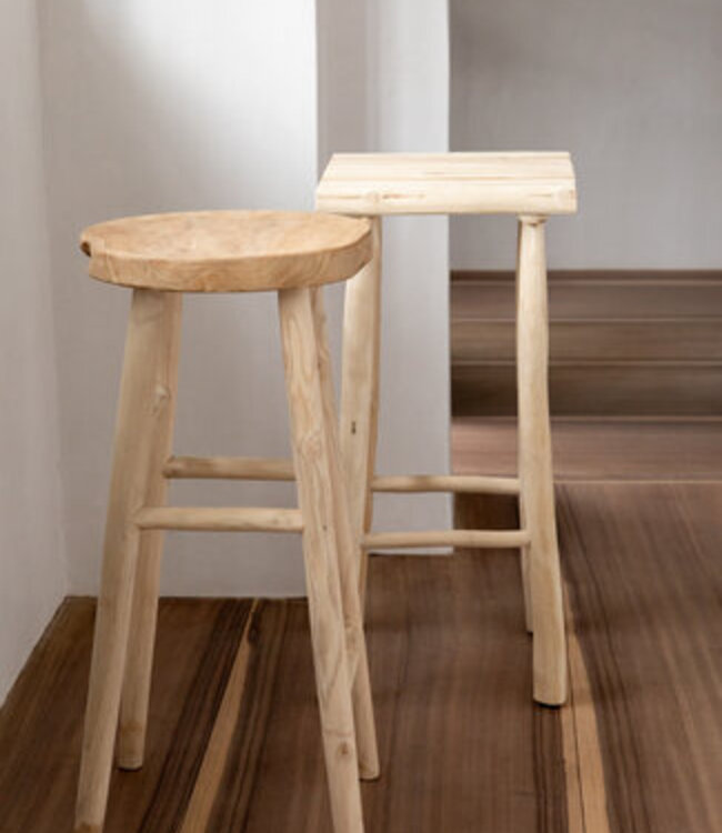 Bazar Bizar Barstoel | Kedut | Naturel | H75 x B35 cm