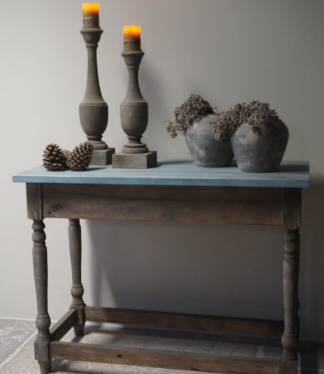 Rene Houtman Sidetable Recycled | Gekrulde Poot | Eikenhout | H90,5 x B120 x D59,5 cm