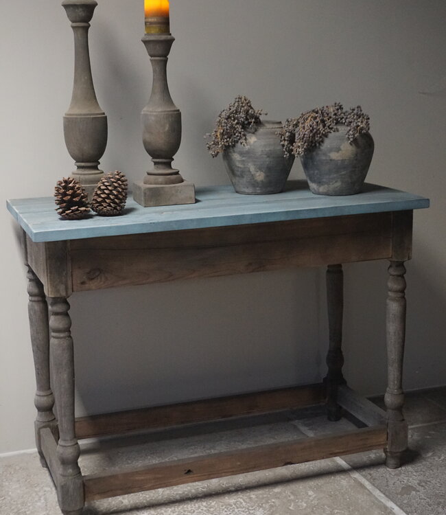 Rene Houtman Sidetable Recycled | Gekrulde Poot | Eikenhout | H90,5 x B120 x D59,5 cm