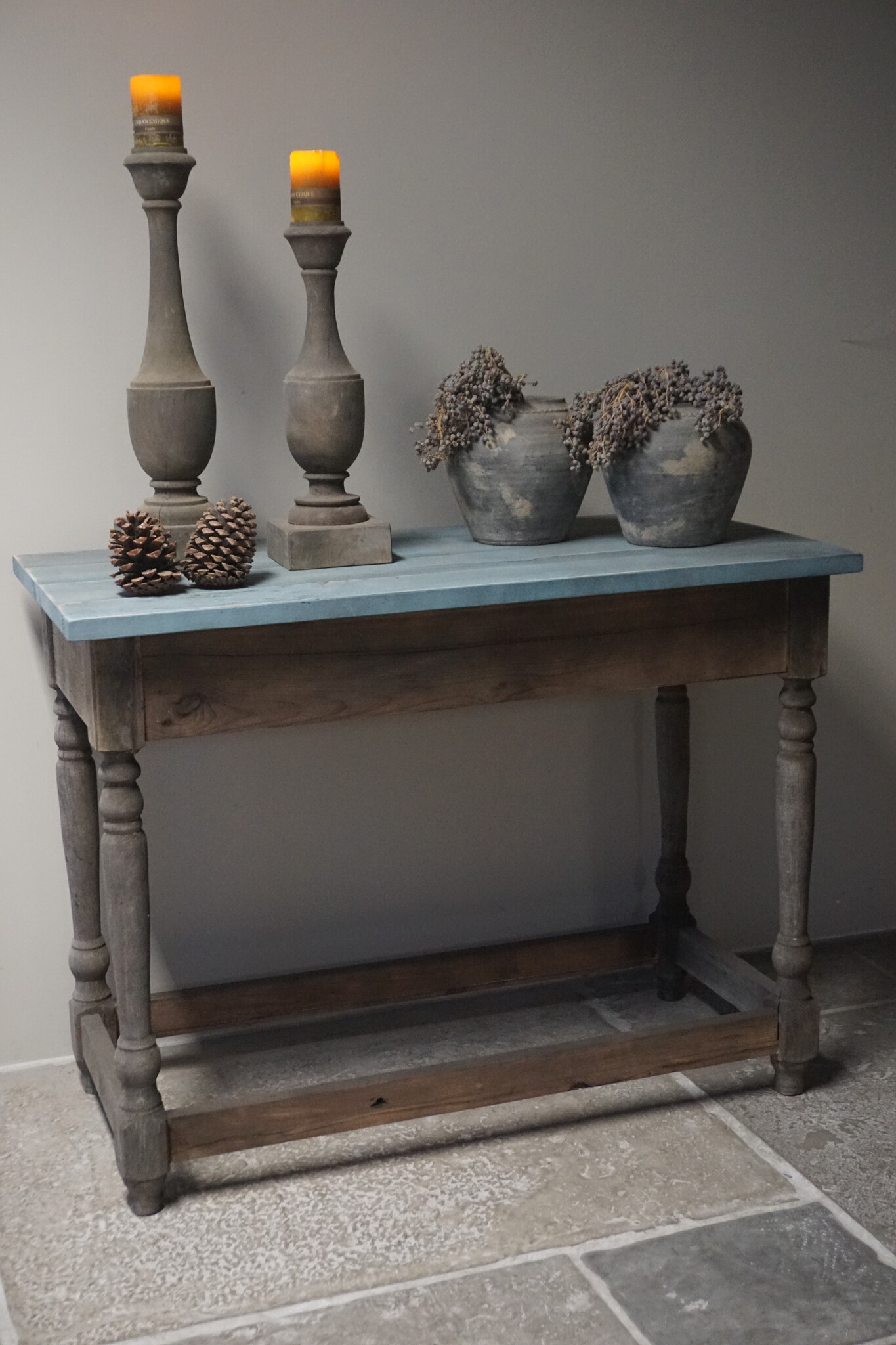 Rene Houtman Sidetable Recycled | Gekrulde Poot | Eikenhout | H90,5 x B120 x D59,5 cm