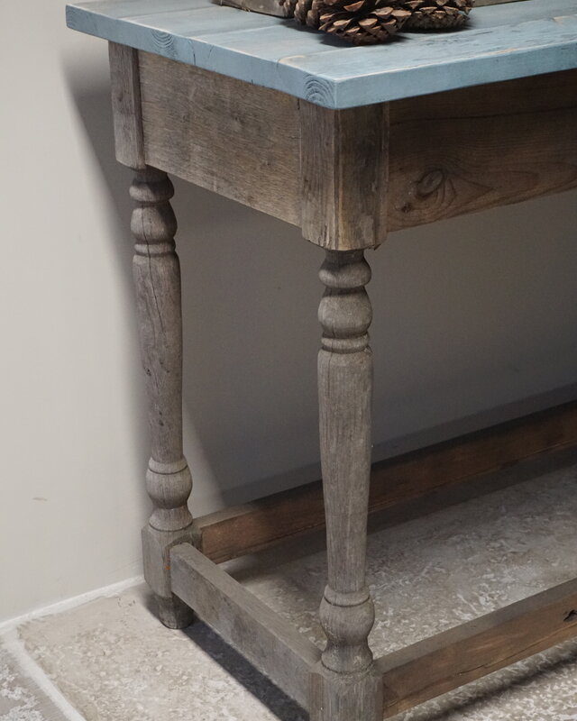 Rene Houtman Sidetable Recycled | Gekrulde Poot | Eikenhout | H90,5 x B120 x D59,5 cm