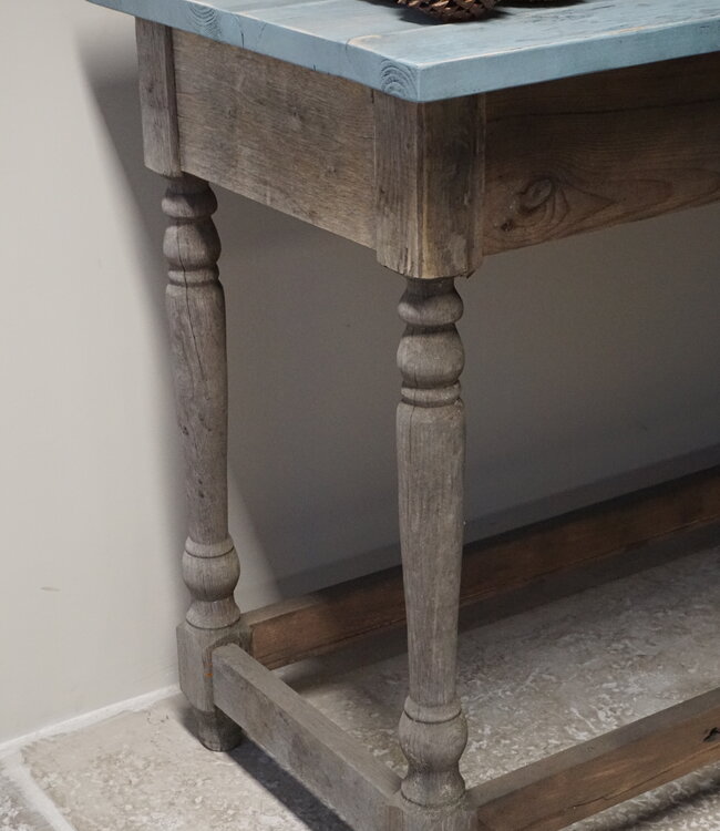 Rene Houtman Sidetable Recycled | Gekrulde Poot | Eikenhout | H90,5 x B120 x D59,5 cm