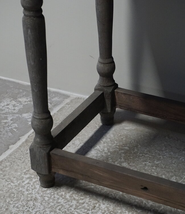 Rene Houtman Sidetable Recycled | Gekrulde Poot | Eikenhout | H90,5 x B120 x D59,5 cm