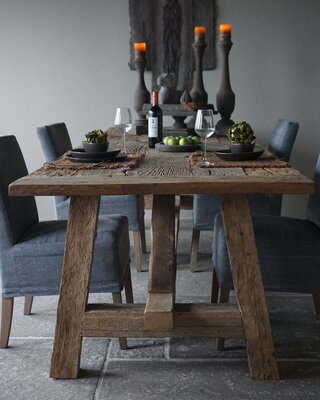 Rene Houtman Oud Eikenhouten Tafel | H79 x B300 x D100 cm