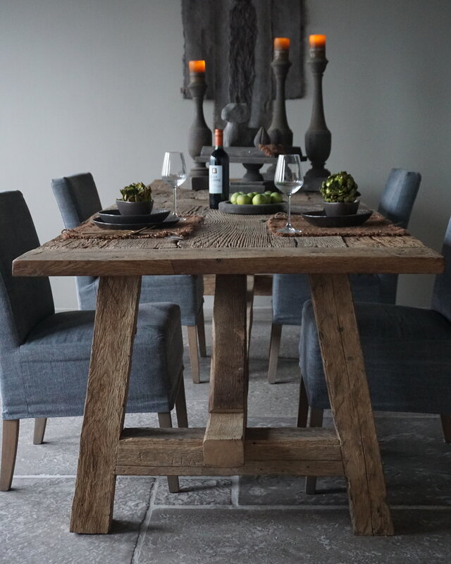 Rene Houtman Oud Eikenhouten Tafel | H79 x B300 x D100 cm