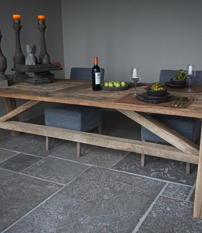 Rene Houtman Oud Eikenhouten Tafel | H79 x B300 x D100 cm