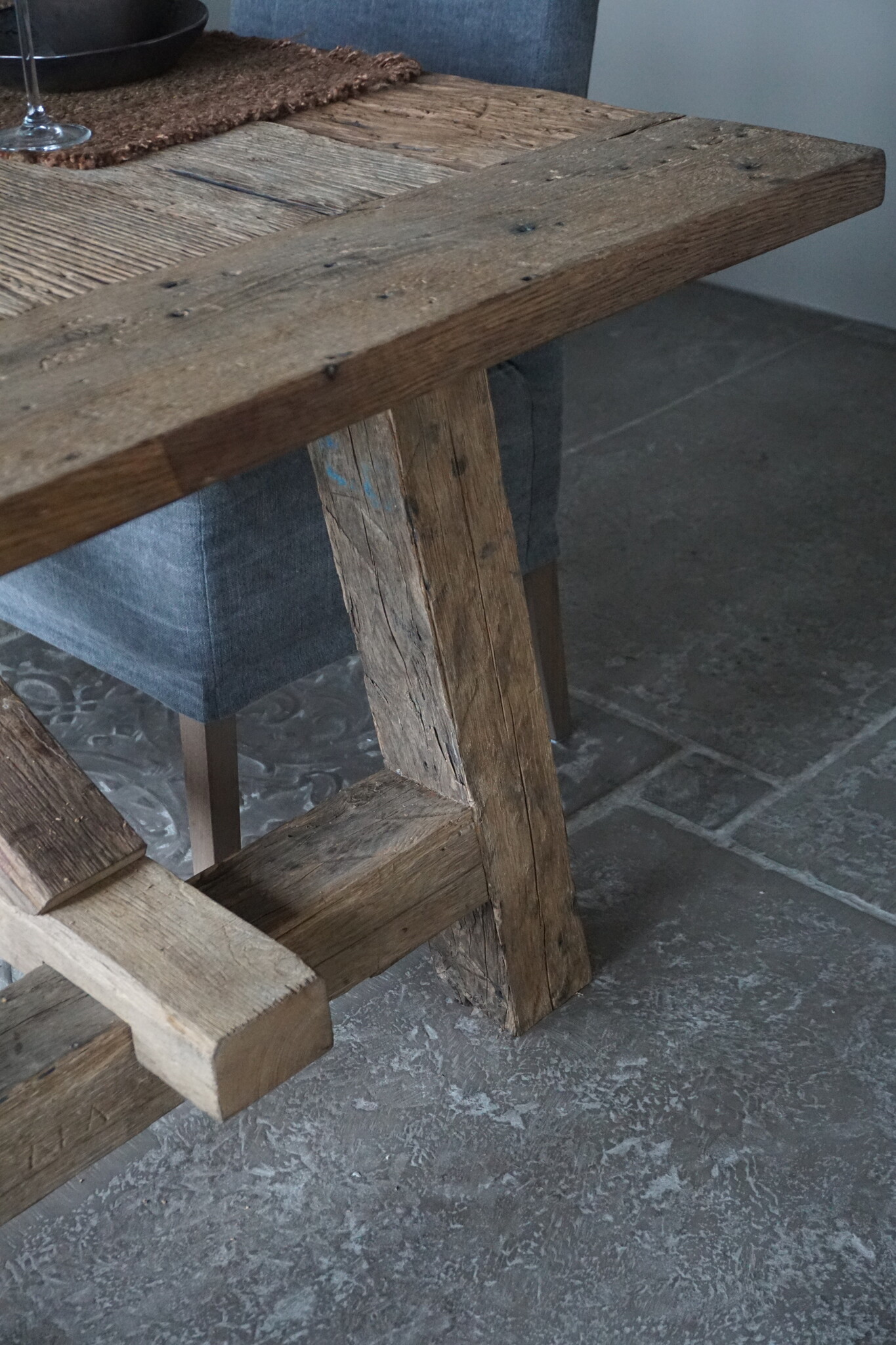 Rene Houtman Oud Eikenhouten Tafel | H79 x B300 x D100 cm