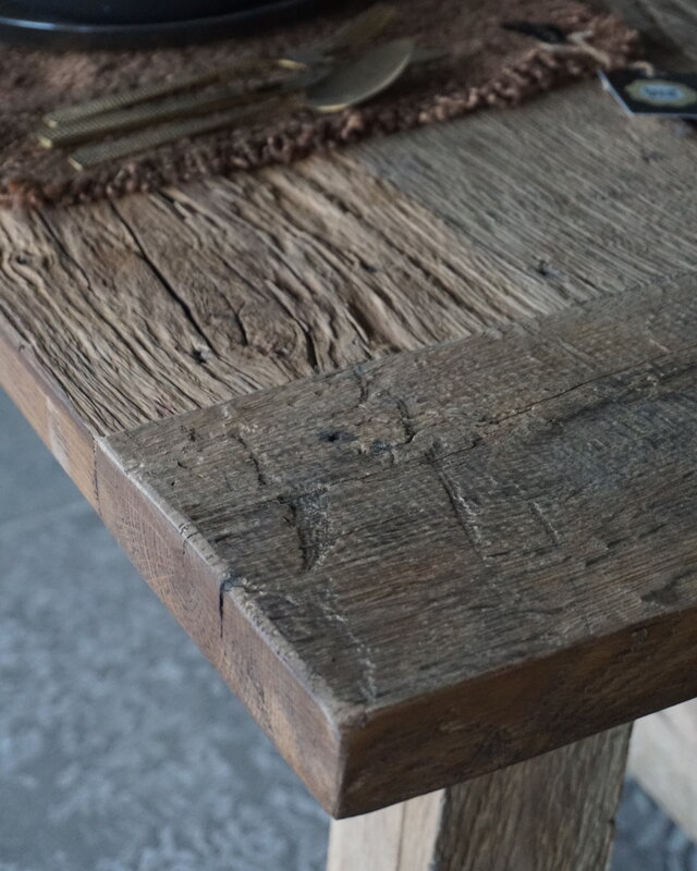 Rene Houtman Oud Eikenhouten Tafel | H79 x B300 x D100 cm