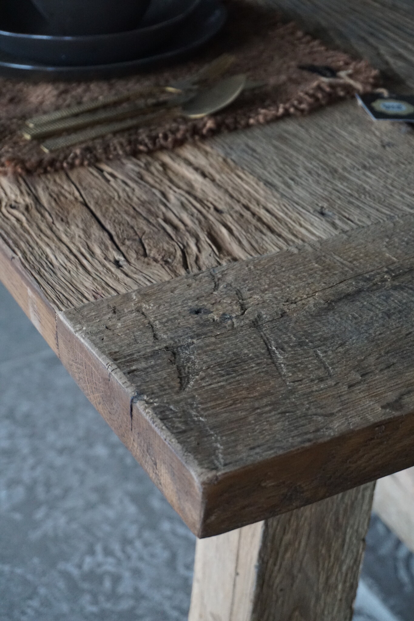Rene Houtman Oud Eikenhouten Tafel | H79 x B300 x D100 cm