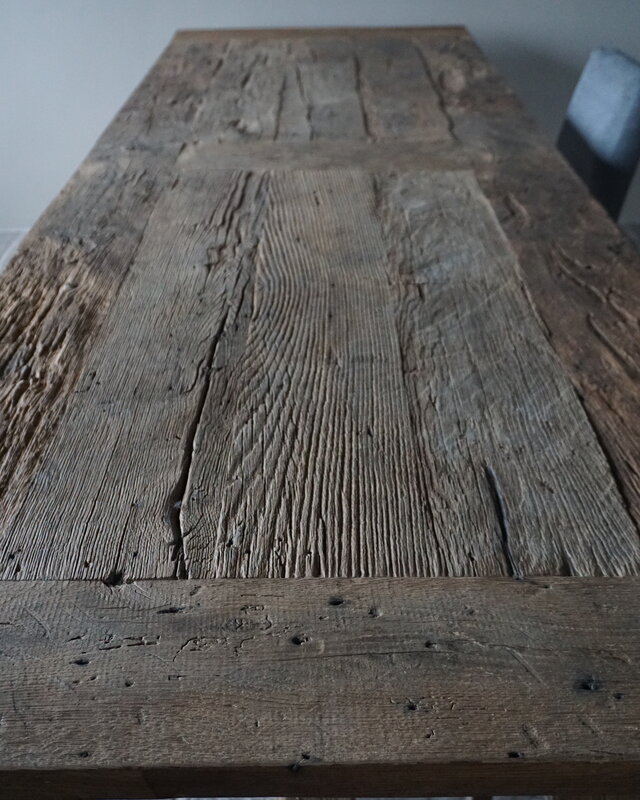 Rene Houtman Oud Eikenhouten Tafel | H79 x B300 x D100 cm