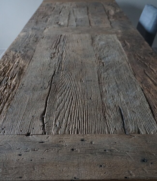 Rene Houtman Oud Eikenhouten Tafel | H79 x B300 x D100 cm