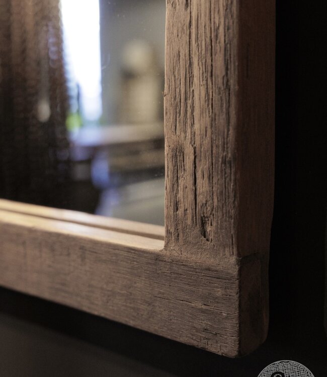 Be-Uniq Spiegel oud hout | Unique small 50x40x2 Cm
