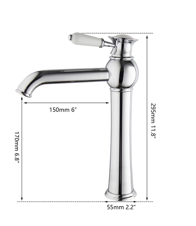 Rene Houtman Klassieke Wastafel Mengkraan - Chroom