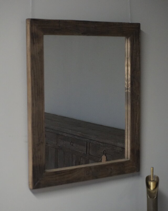 Rene Houtman Spiegel Oud Hout Wagondelen 65 x 55 cm