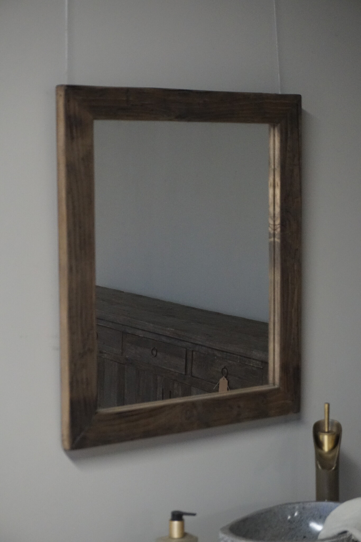 Rene Houtman Spiegel Oud Hout Wagondelen 65 x 55 cm
