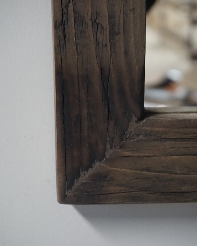 Rene Houtman Spiegel Oud Hout Wagondelen 65 x 55 cm