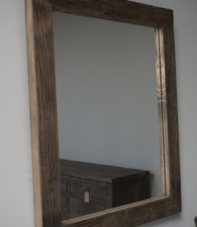 Rene Houtman Spiegel Oud Hout Wagondelen 65 x 55 cm