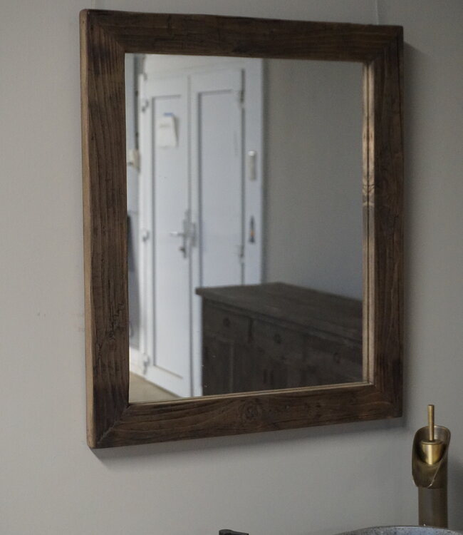 Rene Houtman Spiegel Oud Hout Wagondelen 65 x 55 cm
