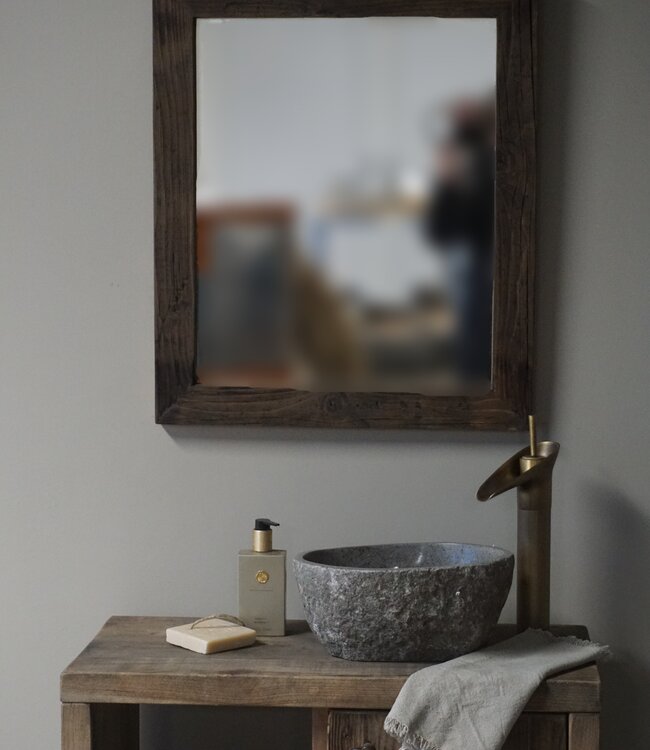 Rene Houtman Spiegel Oud Hout Wagondelen 65 x 55 cm