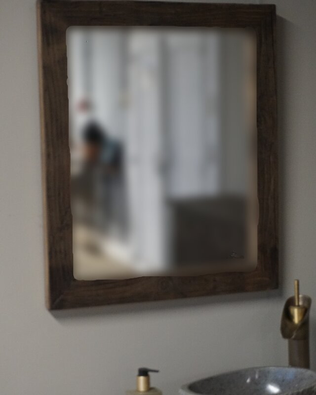 Rene Houtman Spiegel Oud Hout Wagondelen 65 x 55 cm