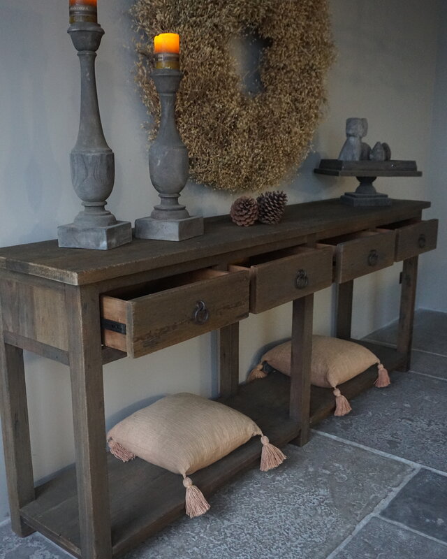 Rene Houtman Dressoir | Oud Hout | 4 Lades | H90 x B220 x D45 cm