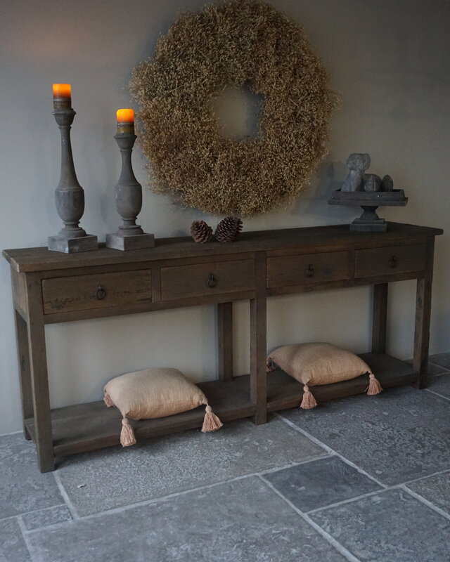 Rene Houtman Dressoir | Oud Hout | 4 Lades | H90 x B220 x D45 cm