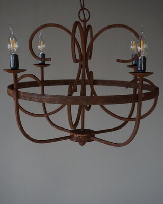 Rene Houtman Kroonluchter | 4-Arms | Roest | H50 x Ø53 cm