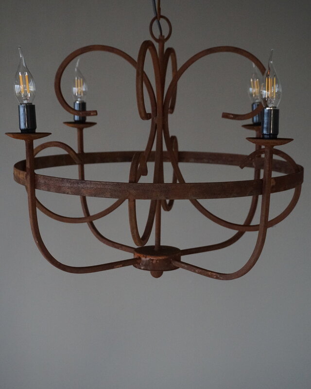 Rene Houtman Kroonluchter | 4-Arms | Roest | H50 x Ø53 cm