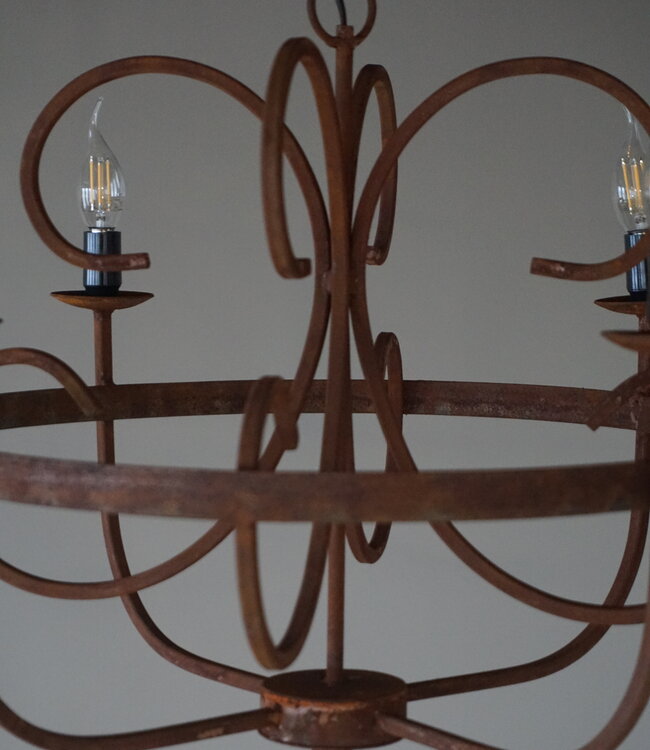 Rene Houtman Kroonluchter | 4-Arms | Roest | H50 x Ø53 cm