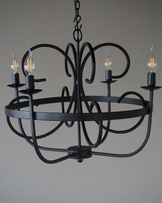 Rene Houtman Kroonluchter | 4-Arms | Zwart | H50 x Ø53 cm