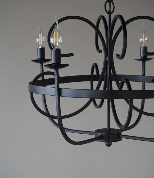 Rene Houtman Kroonluchter | 4-Arms | Zwart | H50 x Ø53 cm