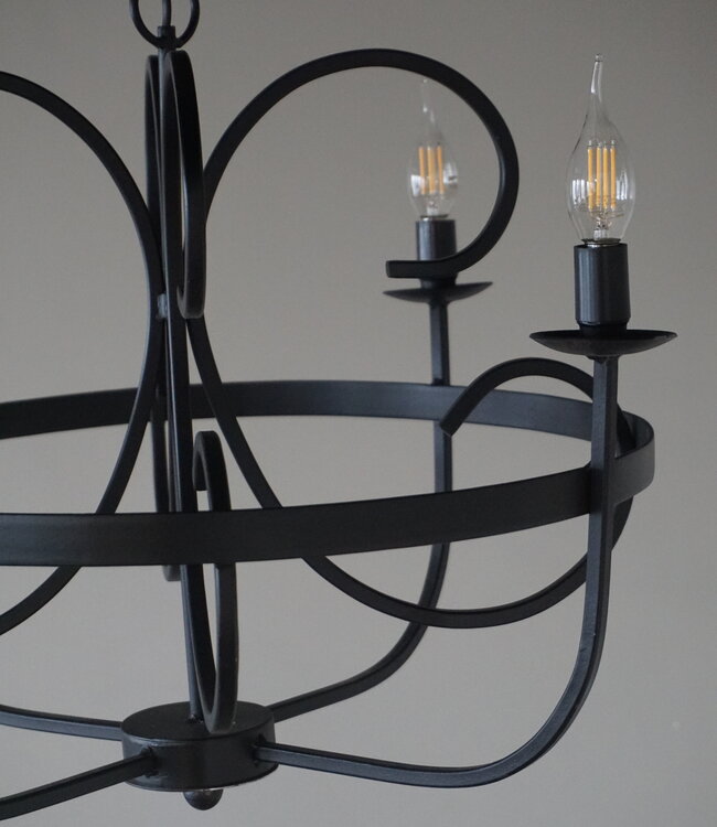 Rene Houtman Kroonluchter | 4-Arms | Zwart | H50 x Ø53 cm