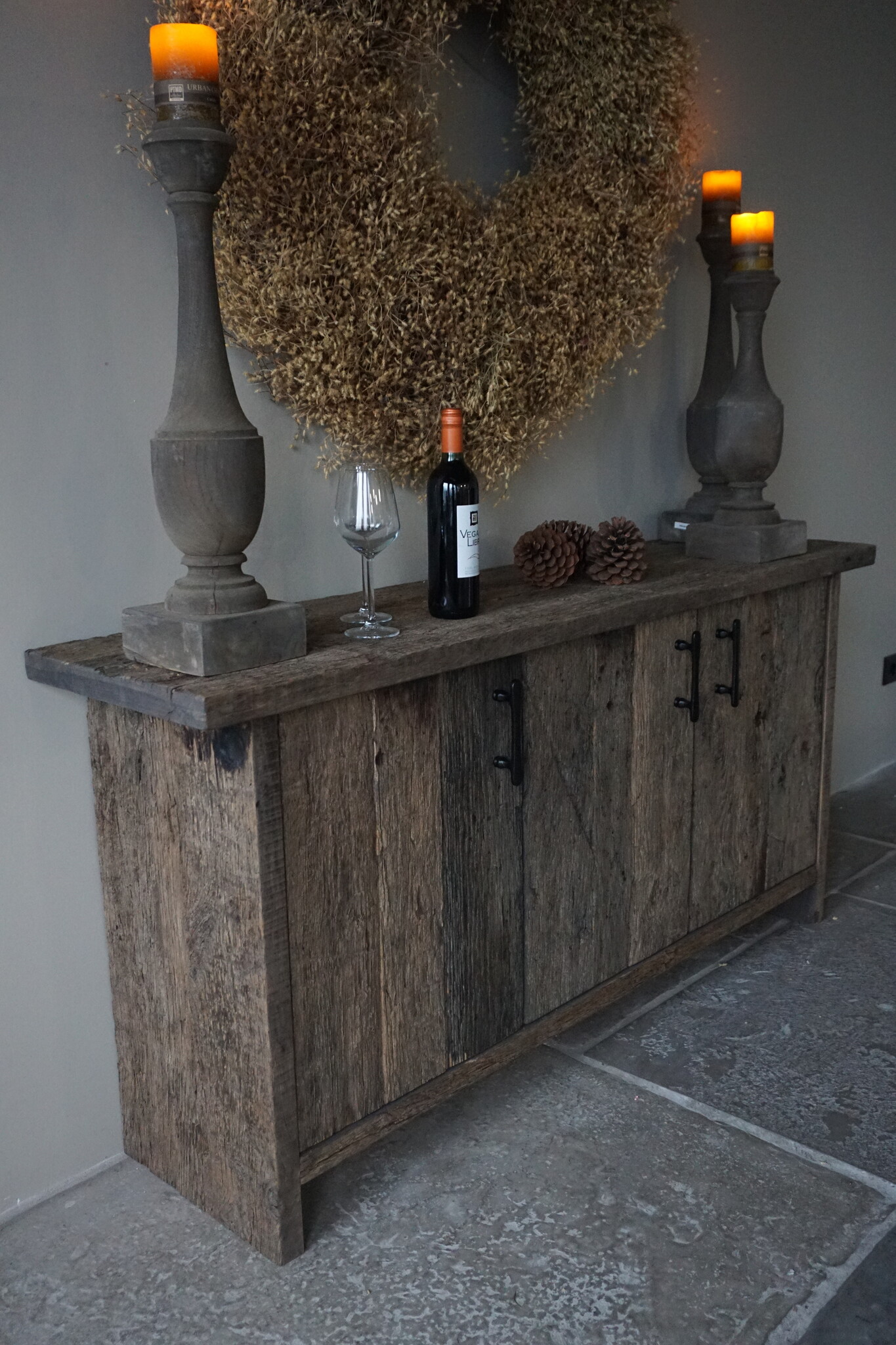 Rene Houtman Sidetable | Oud Geborsteld Eiken | H78 x B160 x D40 cm