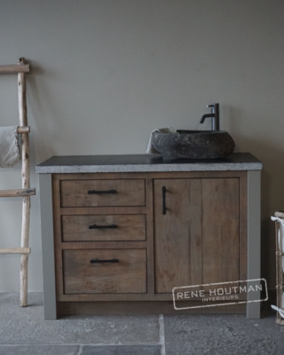 Rene Houtman Badkamermeubel | Verouderd Eiken | H85 x B120 cm