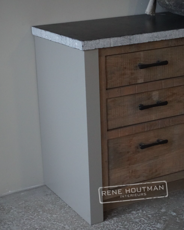 Rene Houtman Badkamermeubel | Verouderd Eiken | H85 x B120 x D55 cm