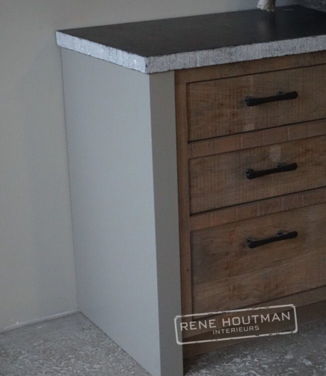 Rene Houtman Badkamermeubel | Verouderd Eiken | H85 x B120 x D55 cm