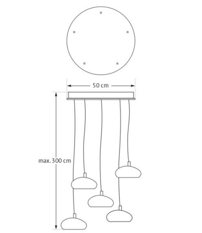 Frezoli Hanglamp Pebble 5 | Donker Messing