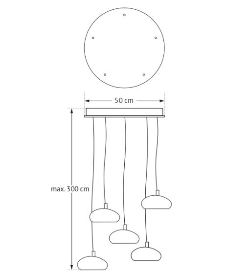 Frezoli Hanglamp Pebble 5 | Donker Messing