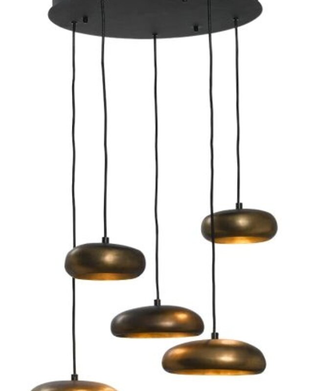 Frezoli Hanglamp Pebble 5 | Donker Messing