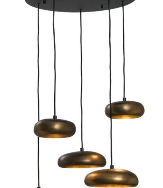 Frezoli Hanglamp Pebble 5 | Donker Messing