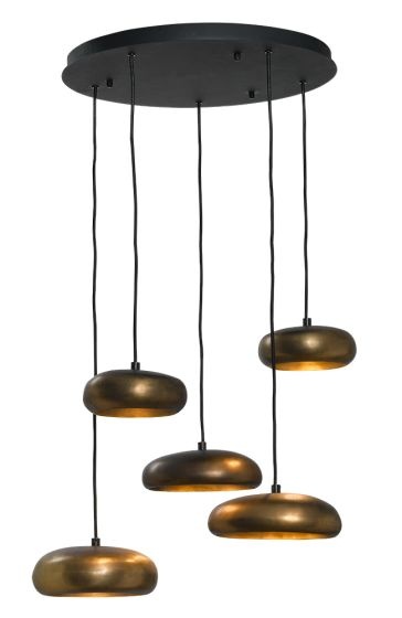 Frezoli Hanglamp Pebble 5 | Donker Messing