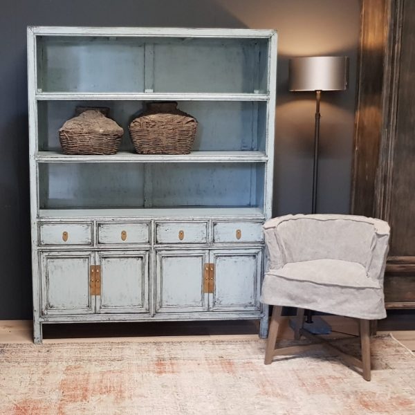 Luksa Home Collection Landelijke Vintage Buffetkast | Grijs-Blauw