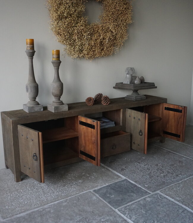 Rene Houtman TV-Meubel Rough | Grey | H61,5 x B200 x D40 Cm